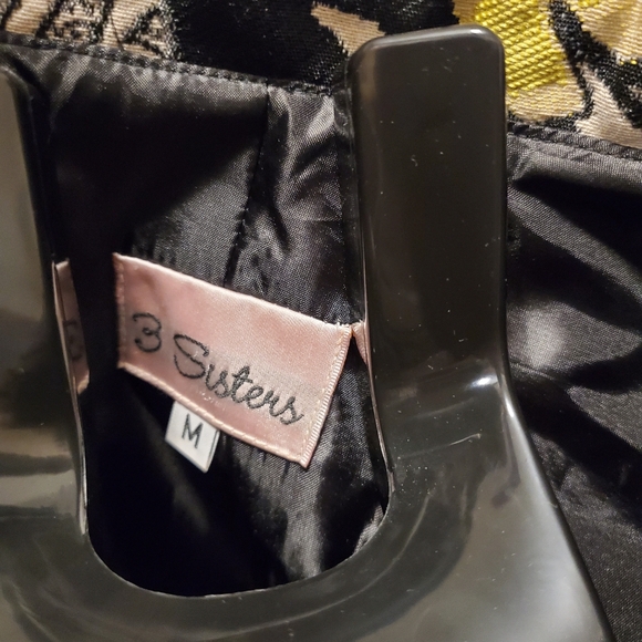 3 Sisters Vintage Multicolor Graphic Art Women's Blazer Large Buttons Sz M - Picture 5 of 13